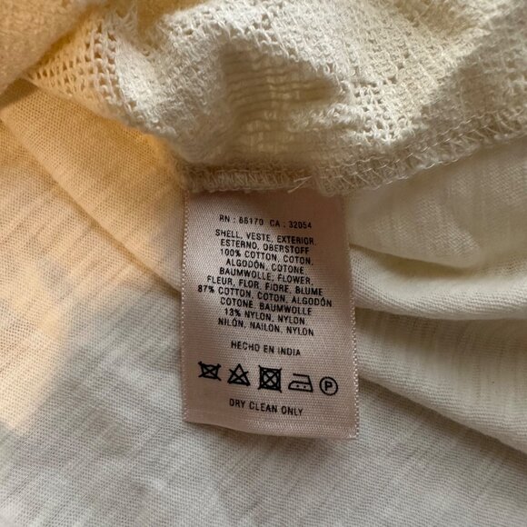 Anthropologie Ric Rac Ivory Lace Tunic Sleeveless Tank Drawstring Womens Medium - Picture 9 of 11